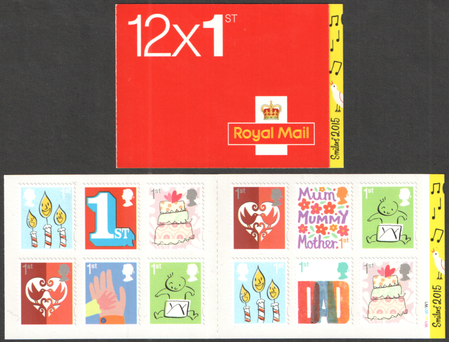 (image for) QB1 / SB5(25) SBT Cyl W1 New Design Smilers 12 x 1st Class Booklet